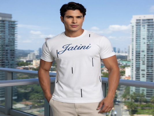 JATINI ONE OF ONE REFLECTIVE TEE. SIZE-LARGE