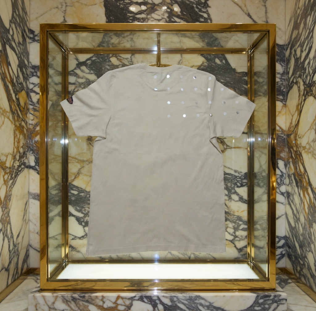 JATINI ONE OF ONE SILVER TEE. SIZE-LARGE