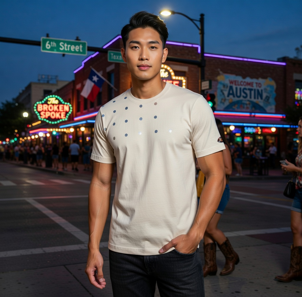 JATINI ONE OF ONE SILVER TEE. SIZE-LARGE