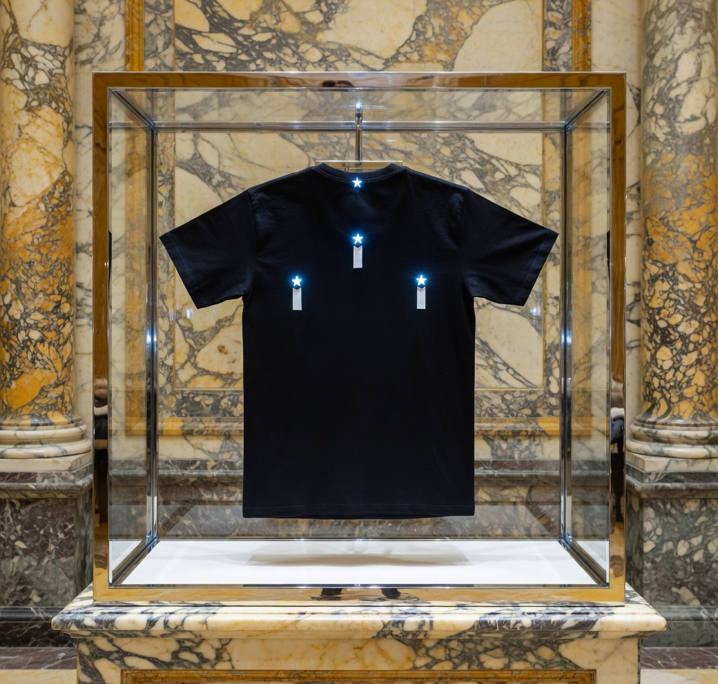 JATINI ONE OF ONE REFLECTIVE TEE. SIZE-SMALL