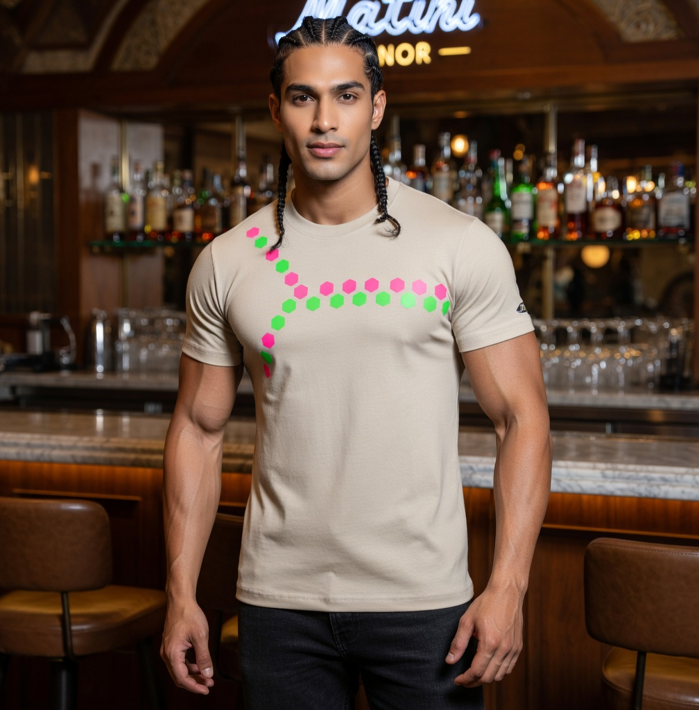 JATINI ONE OF ONE NEON TEE. SIZE-SMALL