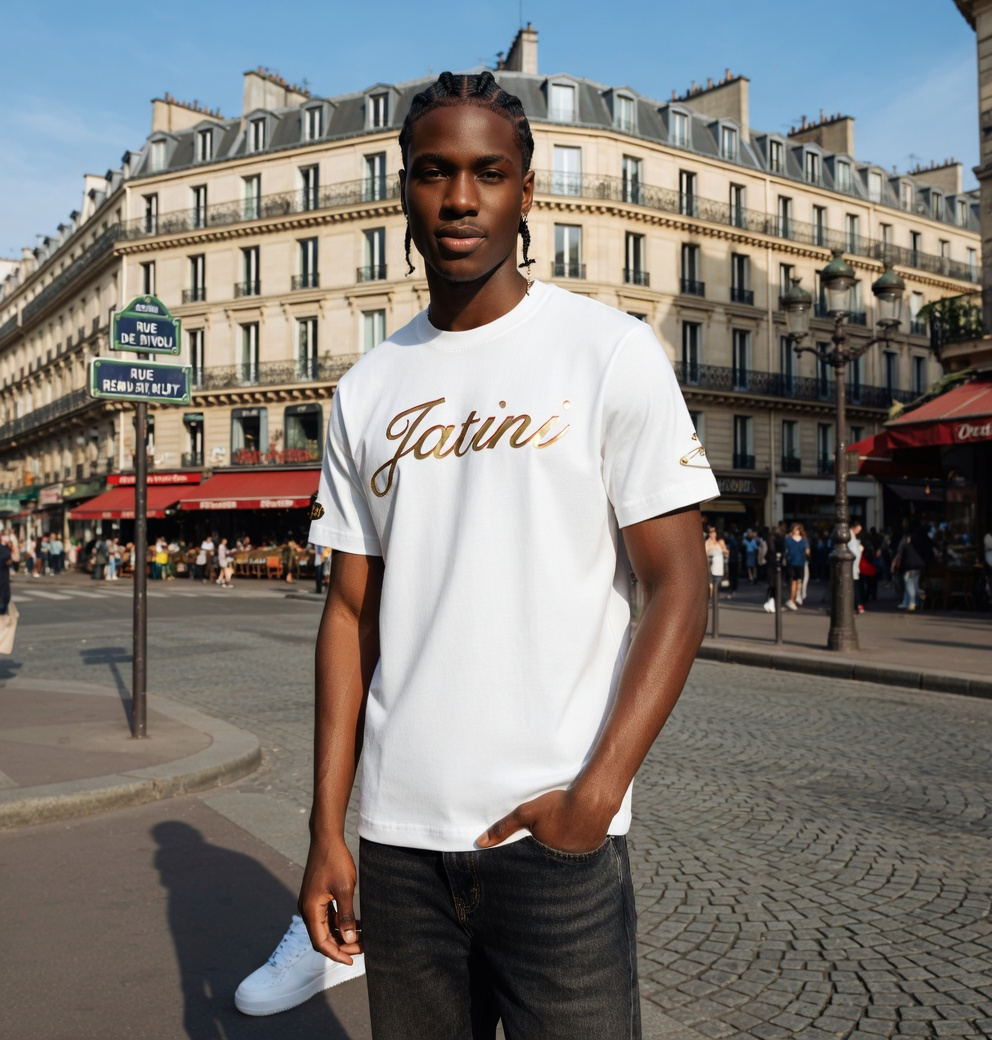 JATINI ONE OF ONE GOLD TEE. SIZE-SMALL