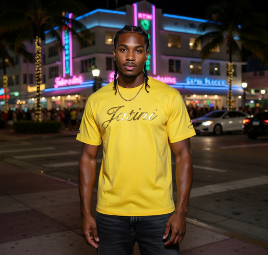 JATINI ONE OF ONE GOLD TEE. SIZE-MEDIUM