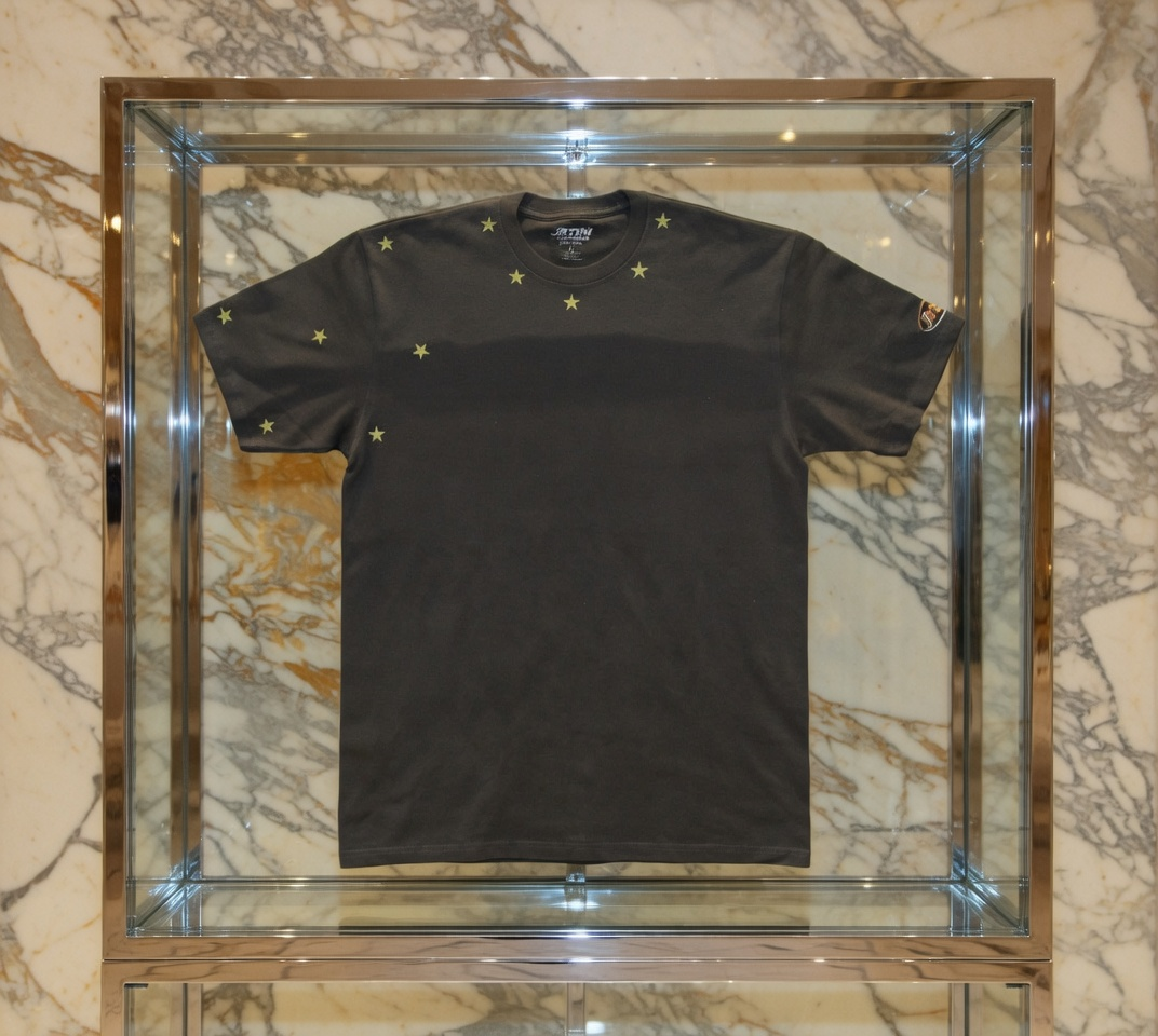 JATINI ONE OF ONE REFLECTIVE TEE. SIZE-LARGE