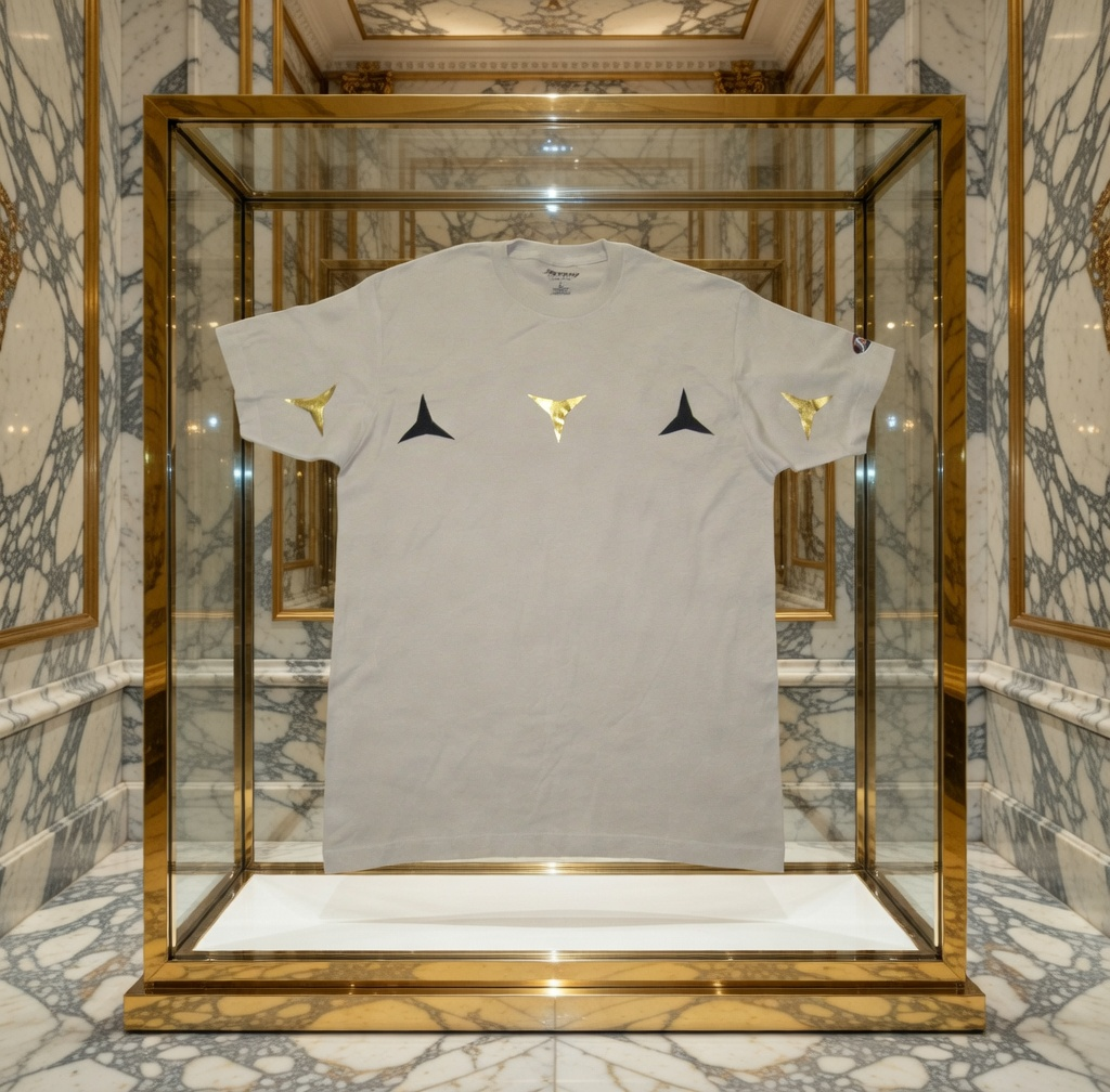 JATINI ONE OF ONE GOLD TEE. SIZE-LARGE