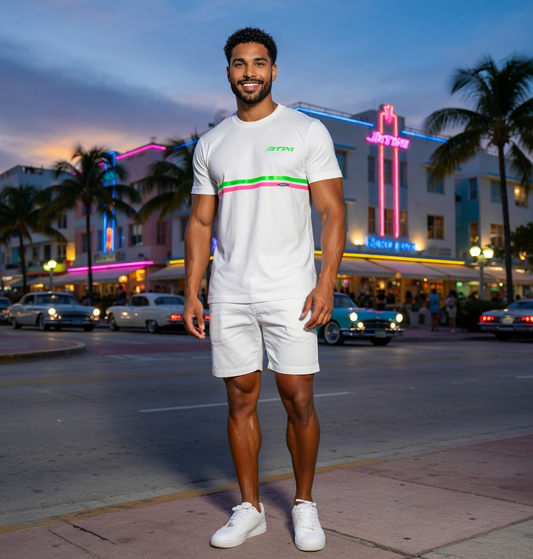 JATINI ONE OF ONE NEON TEE. SIZE-MEDIUM