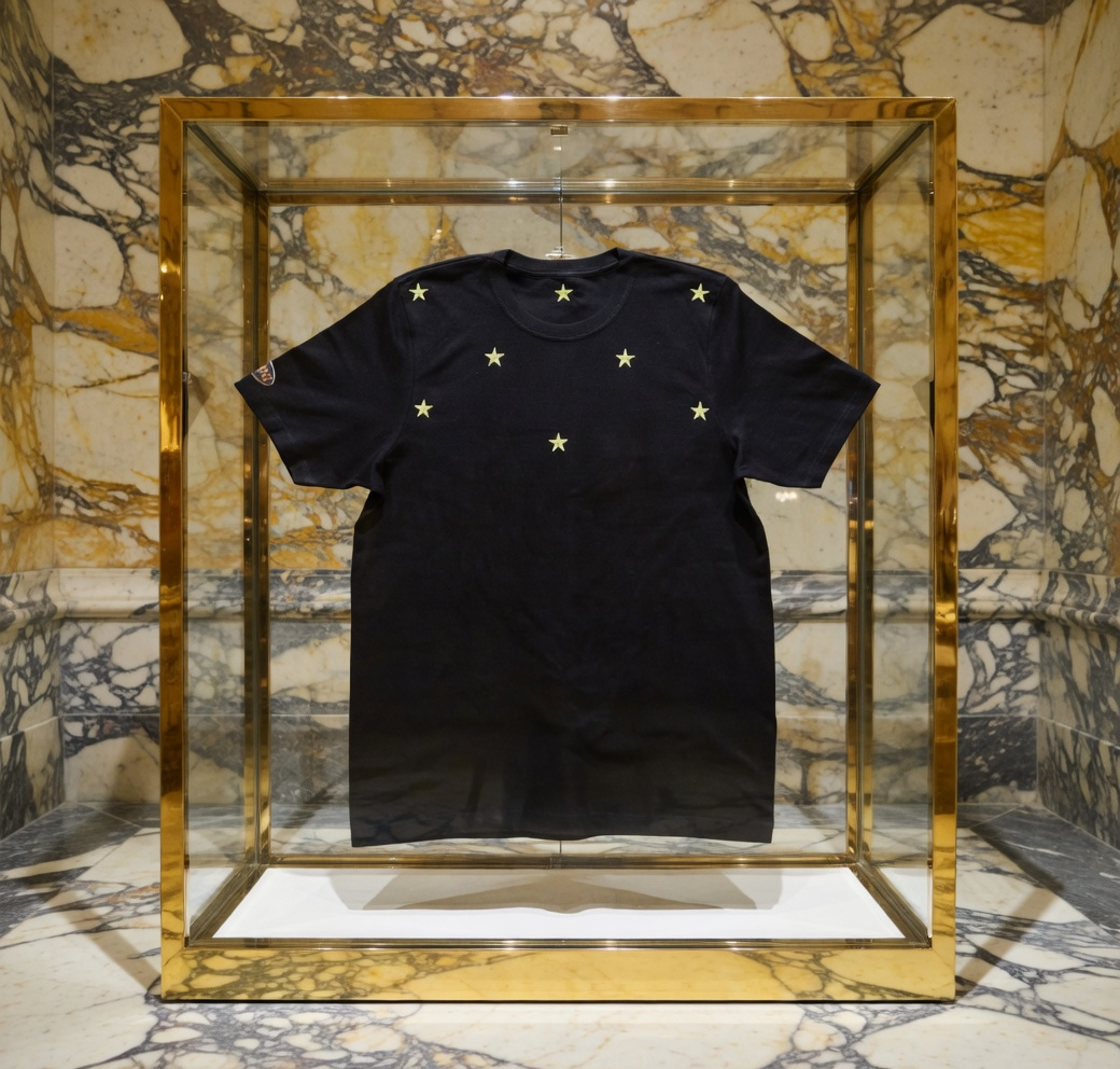 JATINI ONE OF ONE REFLECTIVE TEE. SIZE-LARGE
