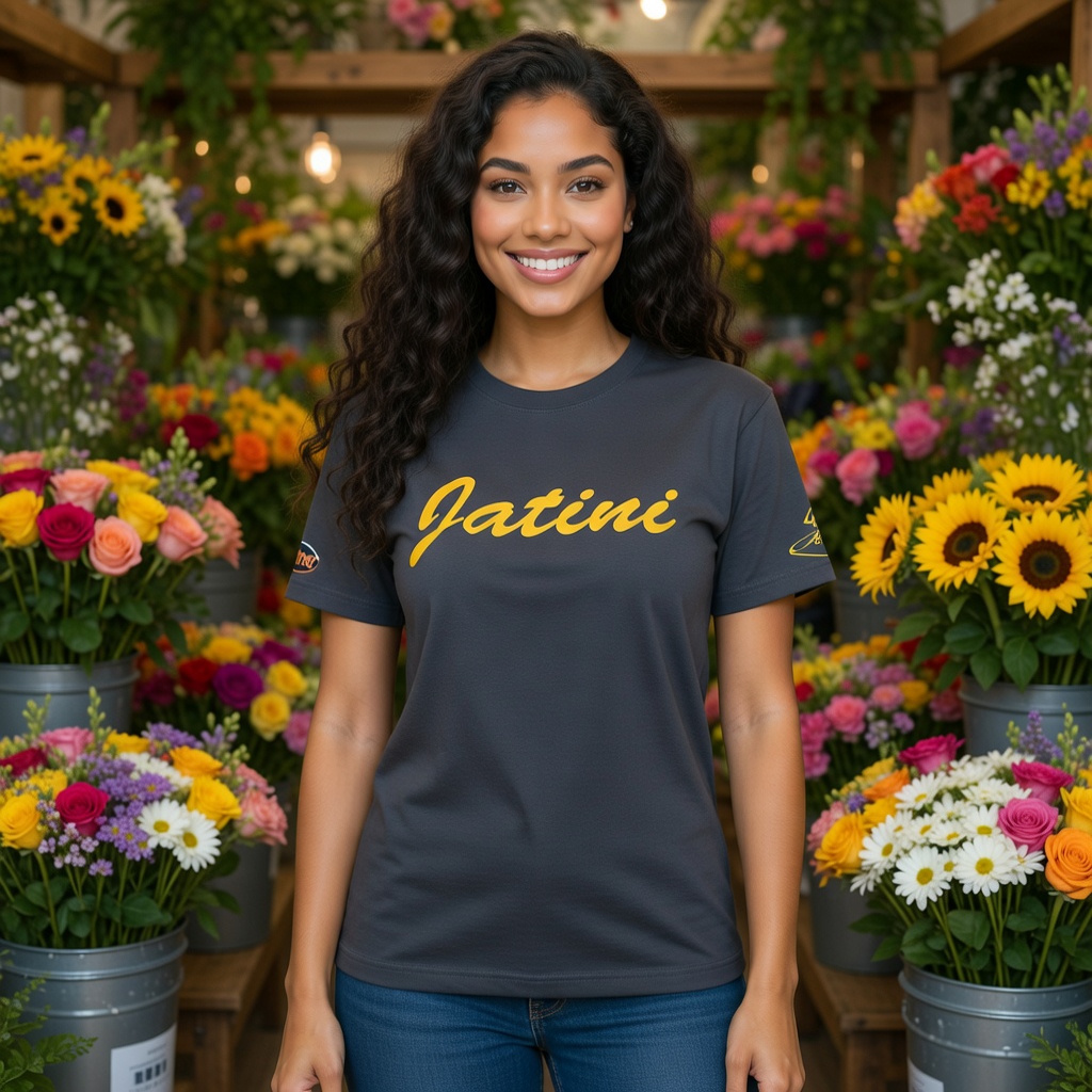 JATINI ONE OF ONE SIGNATURE TEE. SIZE-MEDIUM
