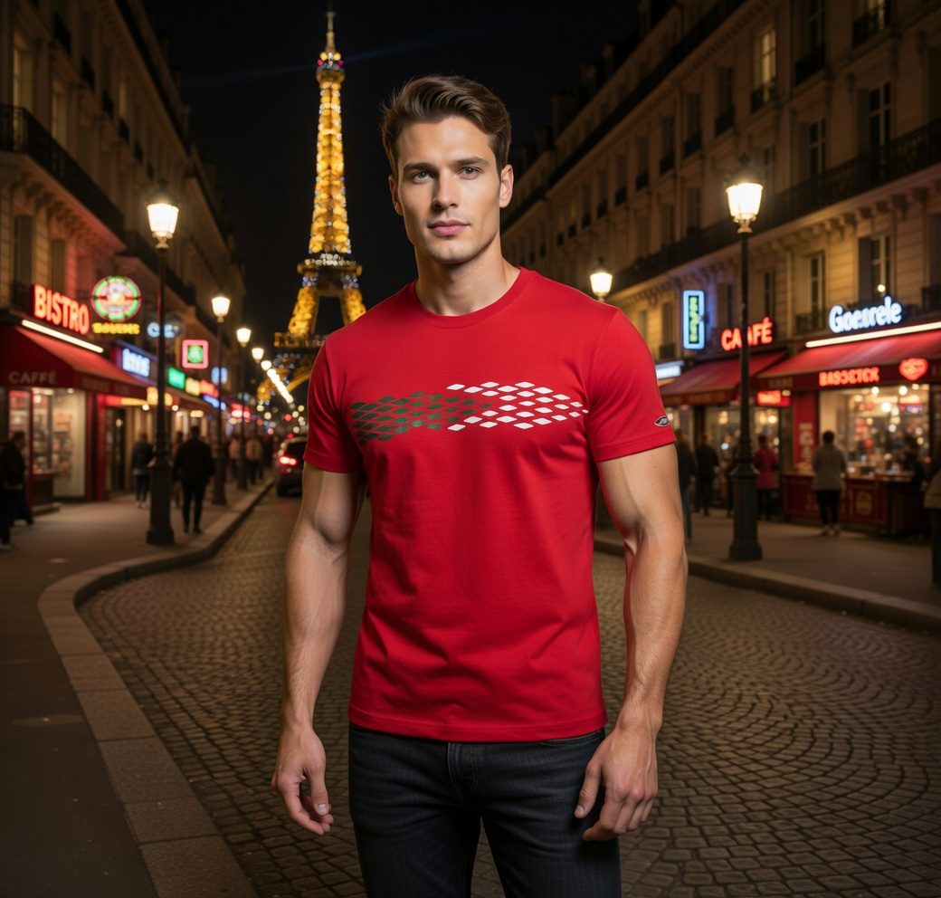 JATINI ONE OF ONE REFLECTIVE TEE. SIZE-MEDIUM