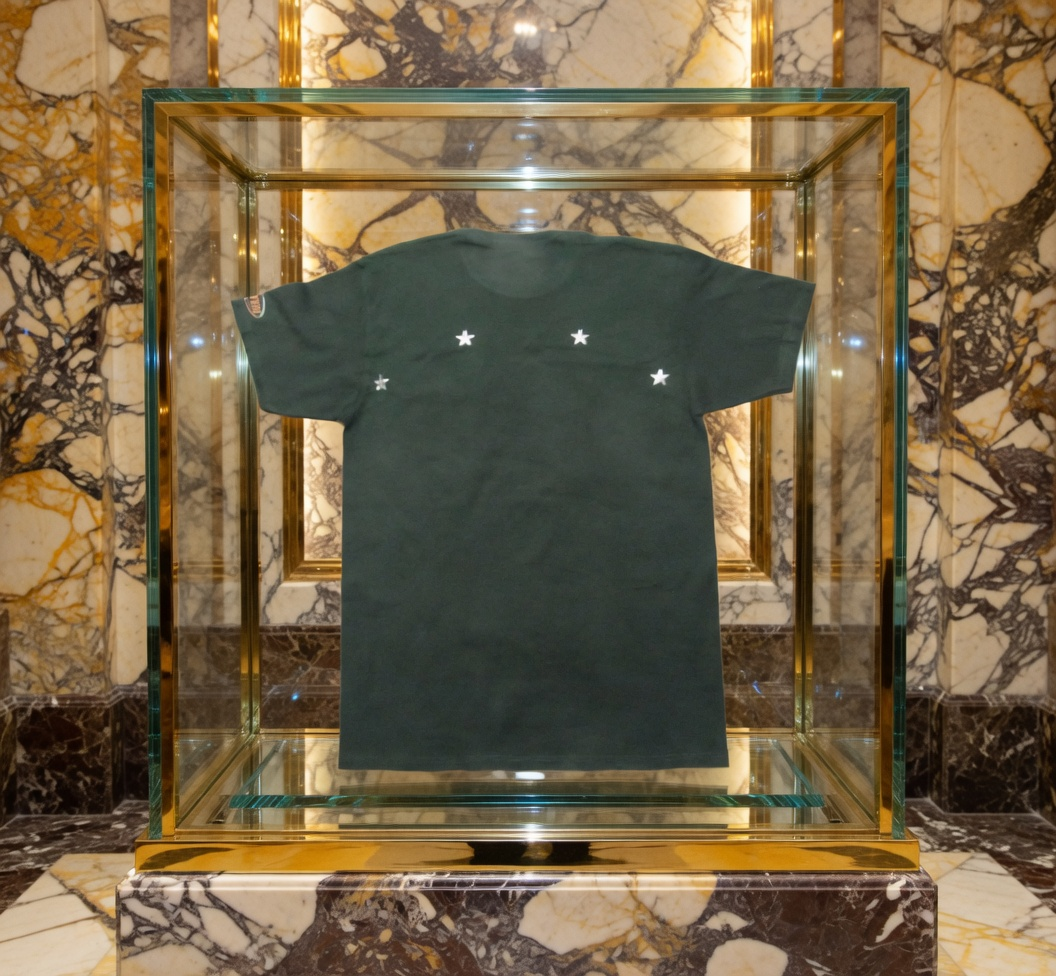 JATINI ONE OF ONE GOLD TEE. SIZE-LARGE