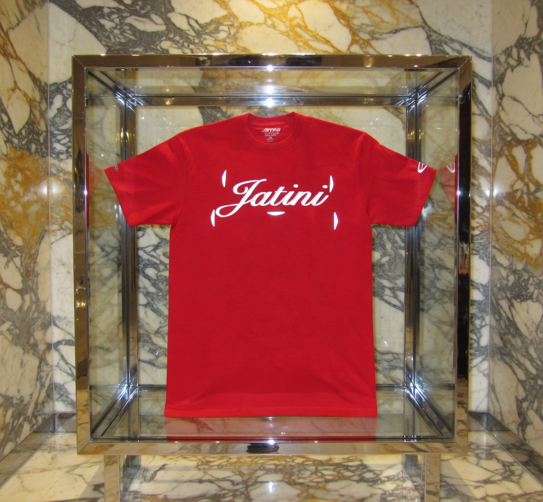 JATINI ONE OF ONE REFLECTIVE TEE. SIZE-MEDIUM