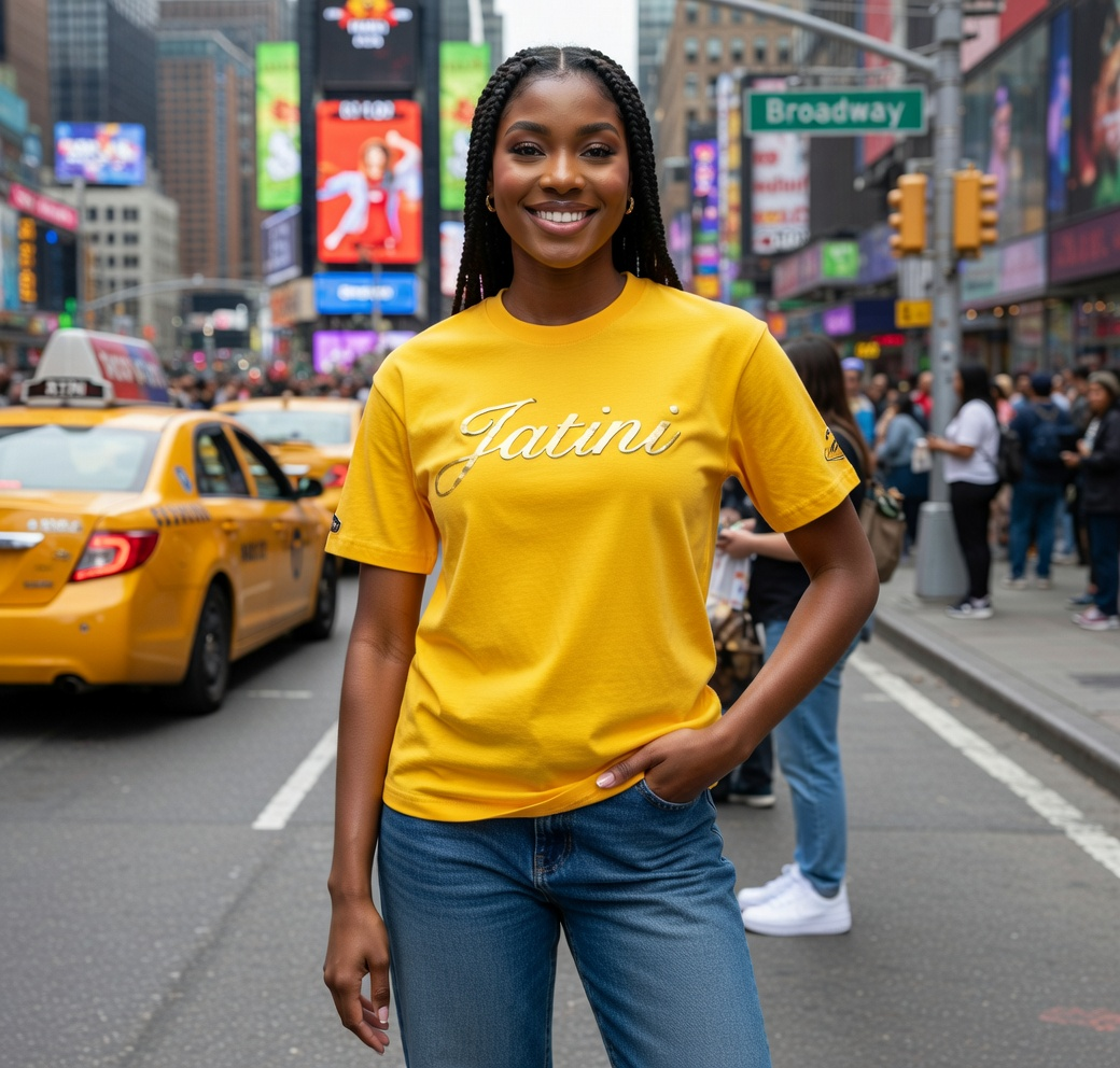 JATINI ONE OF ONE GOLD TEE. SIZE-MEDIUM