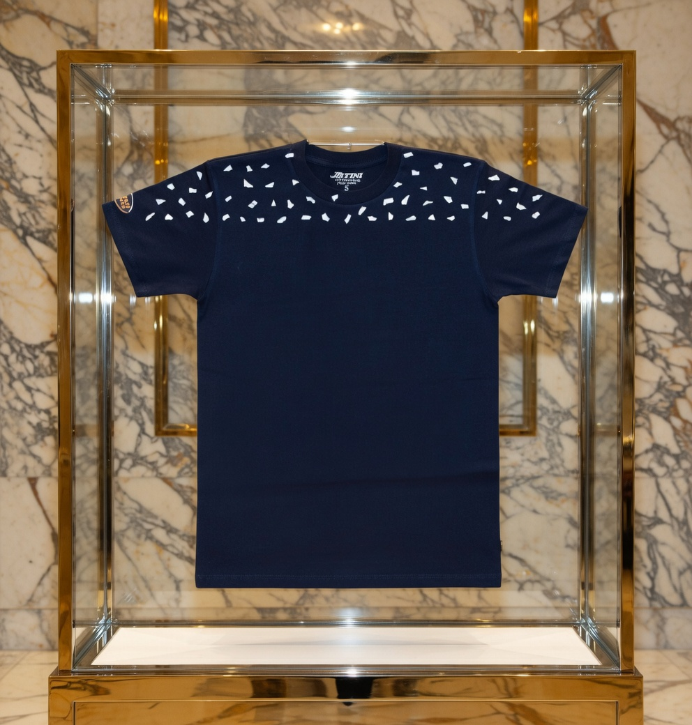 JATINI ONE OF ONE REFLECTIVE TEE. SIZE-SMALL