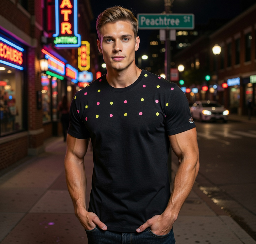 JATINI ONE OF ONE REFLECTIVE TEE. SIZE-LARGE