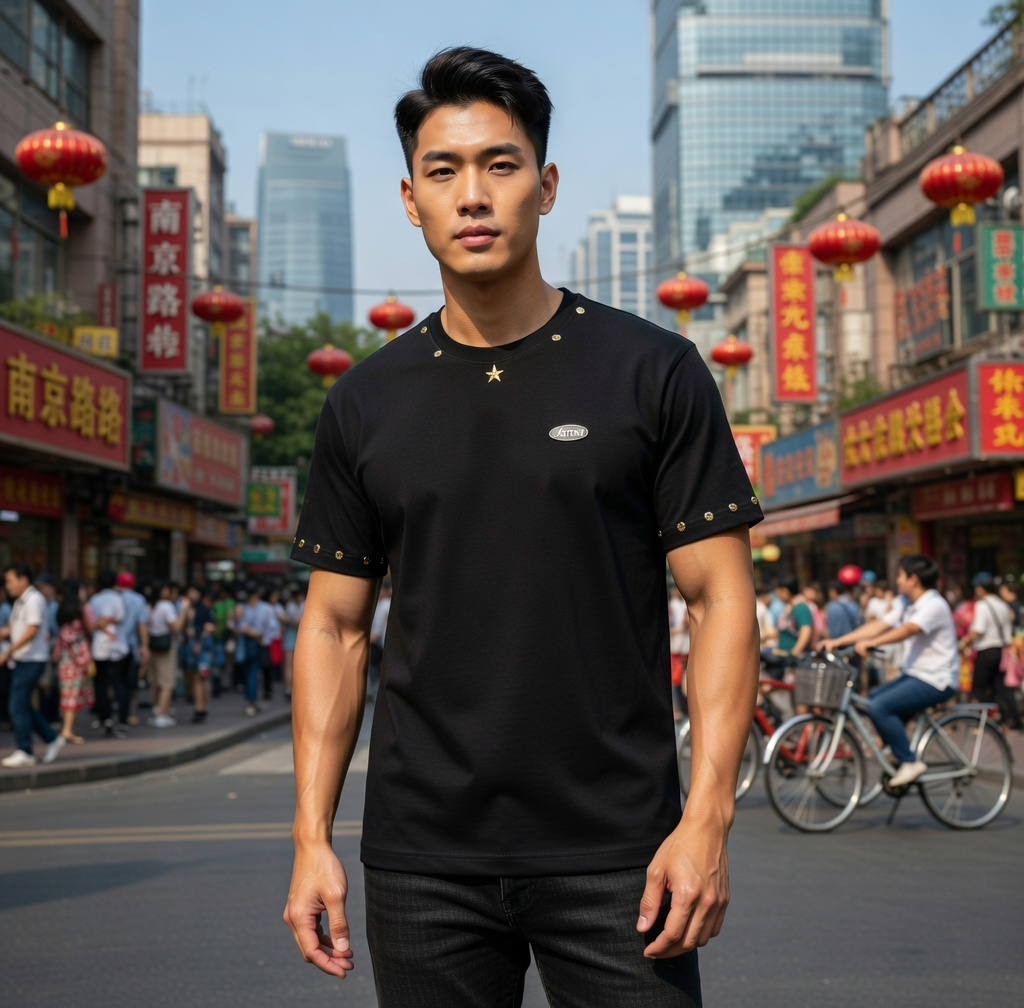 JATINI ONE OF ONE GOLD TEE. SIZE-LARGE