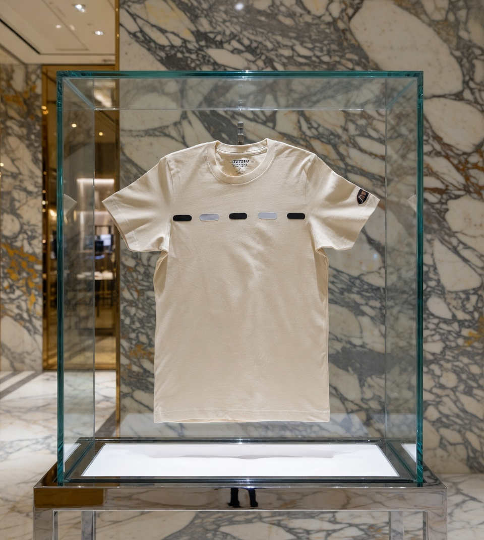 JATINI ONE OF ONE REFLECTIVE TEE. SIZE-SMALL